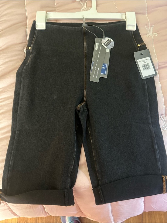 Lysse Denim - LYSSE Women's Dark Indigo Denim stretchy Bermuda Shorts, XS, NWT